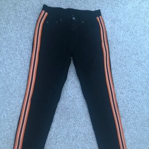 LF carmar skinny jeans with orange zippers